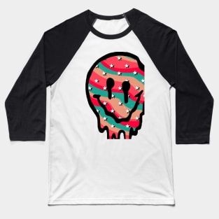 Drippy Smiley Face Baseball T-Shirt